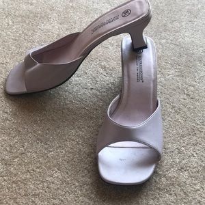 lilac purple square toe heels